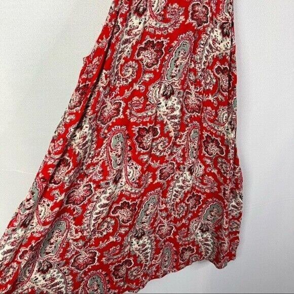 American Eagle AEO Red Floral High Neck Boho Shift Mini Dress XS - Picture 5 of 7